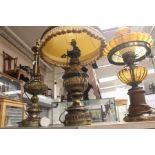 Three brass table lamps, circa late 20th Century (3)