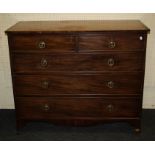 *** RE OFFER FEB 6TH £50-70***A Regency mahogany chest, the cross banded rectangular top over two