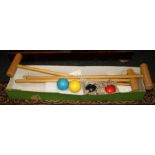 *** RE OFFER FEB 6TH £40-60***A Heals and Co boxed croquet set with coloured balls and wooden