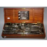 An Edwardian E Eyres and Co nickel plated military issue, Campaign surgeons kit. Containing