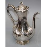 *** RE OFFER FEB 6TH £50-80***A 19th Century silver plated coffee pot of panelled baluster form with