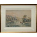 J. V. DE FLEURY (FL. 1847-1868), The Thames at Newnham Courtney. Watercolour, signed lower left.