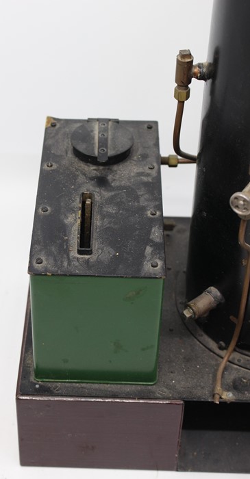 Live Steam: A vertical live steam boiler, scratch-built, upon raised metal base, height approx. 15". - Image 3 of 3