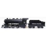 Locomotive: A possibly SE Scale, 45mm, 4-4-2, Locomotive and Tender, Union Pacific, No. 52, finished