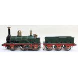 Locomotive: A 3 1/2 inch gauge, 2-2-2, Locomotive and Tender, finished in green livery. Well-