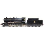 Locomotive: A Gauge 3, 2 1/2 inch, 2-8-0, Locomotive and Tender, British Railways (BR), No. 90348,