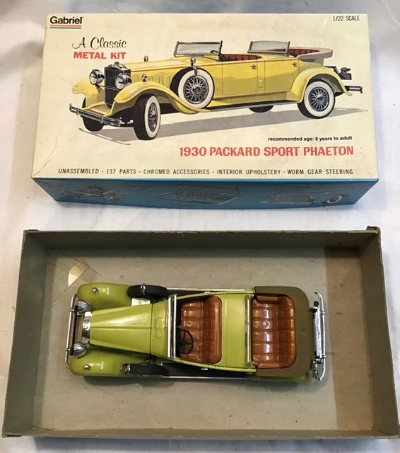 Hubley/Gabriel: A boxed Hubley/Gabriel Packard Sport Phaeton 1930. Metal kit , built, slight