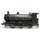 Locomotive: A Gauge 3, 2 1/2 inch, 0-6-0, Locomotive, finished in green livery. Well-engineered