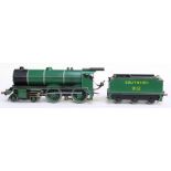 Locomotive: An O gauge, 4-4-0, Locomotive and Tender, Southern Railway, No. 902, finished in green