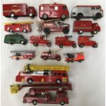 Diecast: A collection of assorted diecast fire fighting vehicles to include Corgi, Dinky, Conrad,