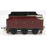 Tender: A 3 1/2 inch gauge, green and red livery tender, metal construction, scratch-built, length