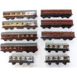 O Gauge: A collection of assorted O gauge kit-built coaches, to include: four LMS, three Midland and