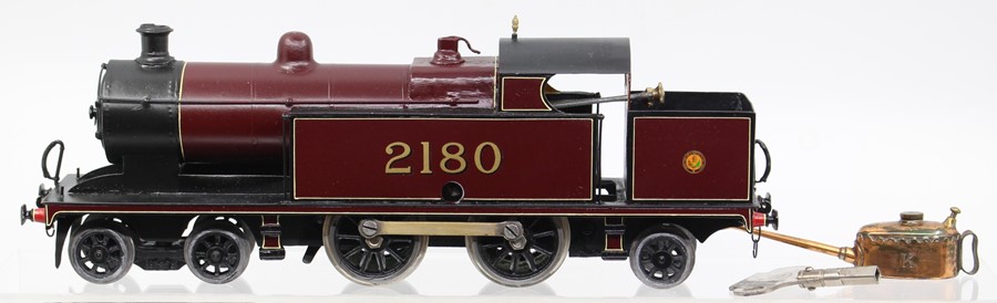 LMS: An O Gauge, clockwork, 4-4-2, locomotive, No. 2180, complete with Meccano key and small Meccano