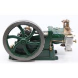 Steam Engine: A scratch-built, live steam, stationary steam engine, finished in green livery. 7.5"