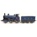 Locomotive: A Gauge 3, 2 1/2 inch, 2-4-0, Locomotive and Tender, Great Eastern Railway (GER), No.