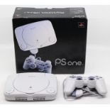 PlayStation: A boxed PSone, PlayStation Console, 2002, SCPH-102B, original box. Untested for working
