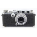 Leica: A Ernst Leitz Wetzlar D.R.P., Leica III camera body, 1934, Serial No. 143400, with attached