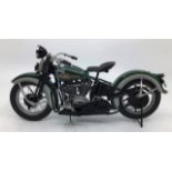 Franklin Mint: A boxed Harley Davidson 1936 Knucklehead by Franklin Mint. Boxed with paperwork.