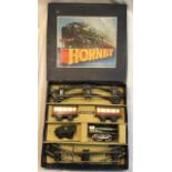 Hornby: A boxed Hornby O gauge clockwork train set, No. 1, In used condition.