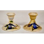 The Mitchell Collection of Moorcroft Pottery: A pair of Walter Moorcroft salt glaze 'Orchid' pattern