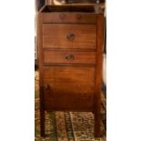 **WITHDRAWN** A 19th century mahogany campaign wash stand, the tray top above two drawers (one