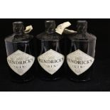 Three Bottles Of Hendricks Gin, All Bottles Show Signs of Soiling to the labels, Good Overall