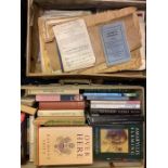 Collection of 20th-century books, history/biography/fiction/travel/reference/sheet music, housed