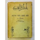 Milne, A. A. Now We are Six, first edition, London: Methuen, 1927. Publisher's gilt pictorial cloth,