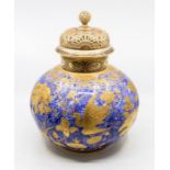 A late Victorian Royal Crown Derby Aesthetic Movement lobed globular vase and cover, the pierced