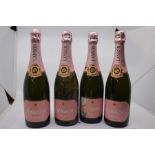 4x bottles of Lanson Brut Rose Champagne,  Flavours of sparkling berries and cream, one of the