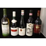 A selection Of wines to include Vernaccia Di San Gimignano , Cotes Du Roussillon, Bellefort