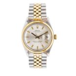 Rolex- a gents Rolex Oyster Perpetual Datejust Superlative Chronometer bi metal wristwatch, the