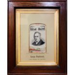 George Stephenson, The Pioneer of Railways, framed Stevengraph picture featuring original mount,