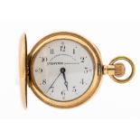 A gold plated ladies half hunter Stollwerk prize pocket watch by  Lancashire watch Co Ltd England,