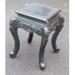 A late 19th Century Chinese ebonised occasional table / jardiniere stand, 46cm high, 38cm diameter