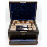 A early Victorian coromandel lady's dressing table box, the interior with a compartmented removeable