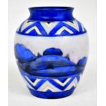 The Mitchell Collection of Moorcroft Pottery: A William Moorcroft salt glaze Blue 'Dawn' pattern