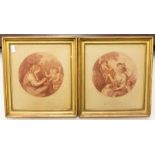 **WITHDRAWN** Bartolozzi after Cipriani, 18th century sepia stipple engravings, Pomona and Ceres,