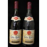 Two Bottles Of Cote Rotie Cotes Brune Et Blonde 1979, Both Bottles Measure At Neck Height , Labels