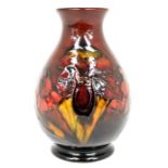 The Mitchell Collection of Moorcroft Pottery: A Walter Moorcroft Flambe 'Orchid' pattern 7 kiln
