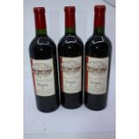 Three bottles of Cloitre des Dames Margaux 2001, A full bodied and rich tasting wine , all three