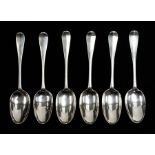 Tain silver: A set of six early 18th Century Scottish Provincial silver Hanoverian table spoons,