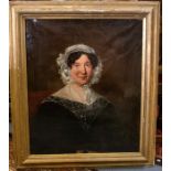 **WITHDRAWN** J. Gandy Plym (19th century), portrait of a lady in white lace bonnet, oil on