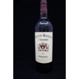 A Bottle of Chateau Malescot St Exupery Margaux 1998. A classic and savoury red wine produced in the