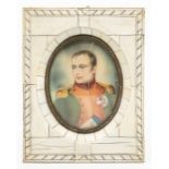**WITHDRAWN** I. Brandl, Austrain, 19th century, an oval portrait miniature on ivory, of an