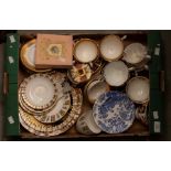 A collection of Royal Crown Derby china, tea wares and plates, including 1128 pattern Olde Evesham S