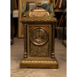 A late 19th Century French brass cased eight day bracket clock, by Fabrique d'Horlogerie, F Marti,
