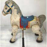 ***WITHDRAWN*** Mobo Horse. 1950’s metal horse on wheels. This is the ‘walking’ version called ‘