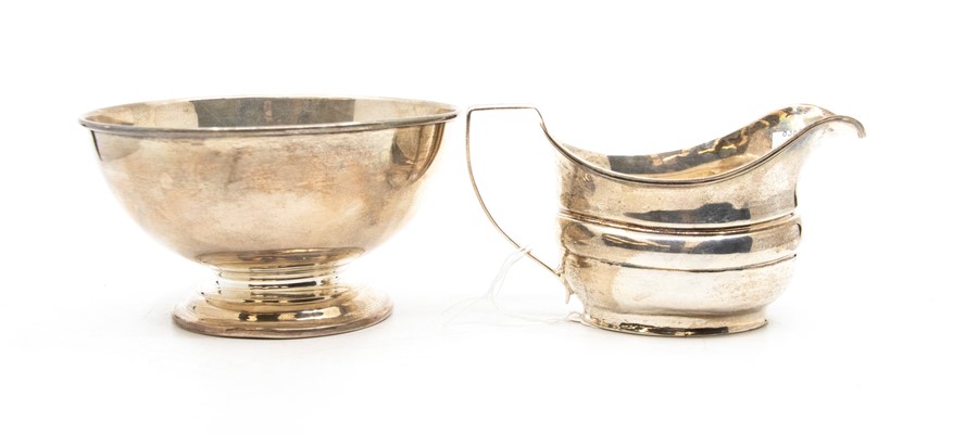 George III sauce boat London, along with Birmingham silver small bowl - Image 2 of 2