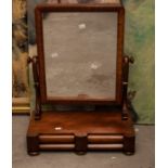 Victorian mahogany swing toilet mirror with two drawers